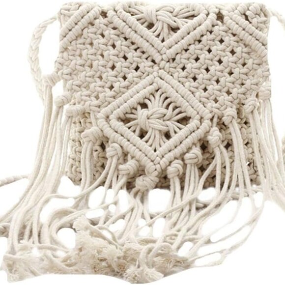 Eco-Friendly Vintage Crochet Shoulder Bag with Zipper Closure - Perfect Gift - Picture 1 of 7
